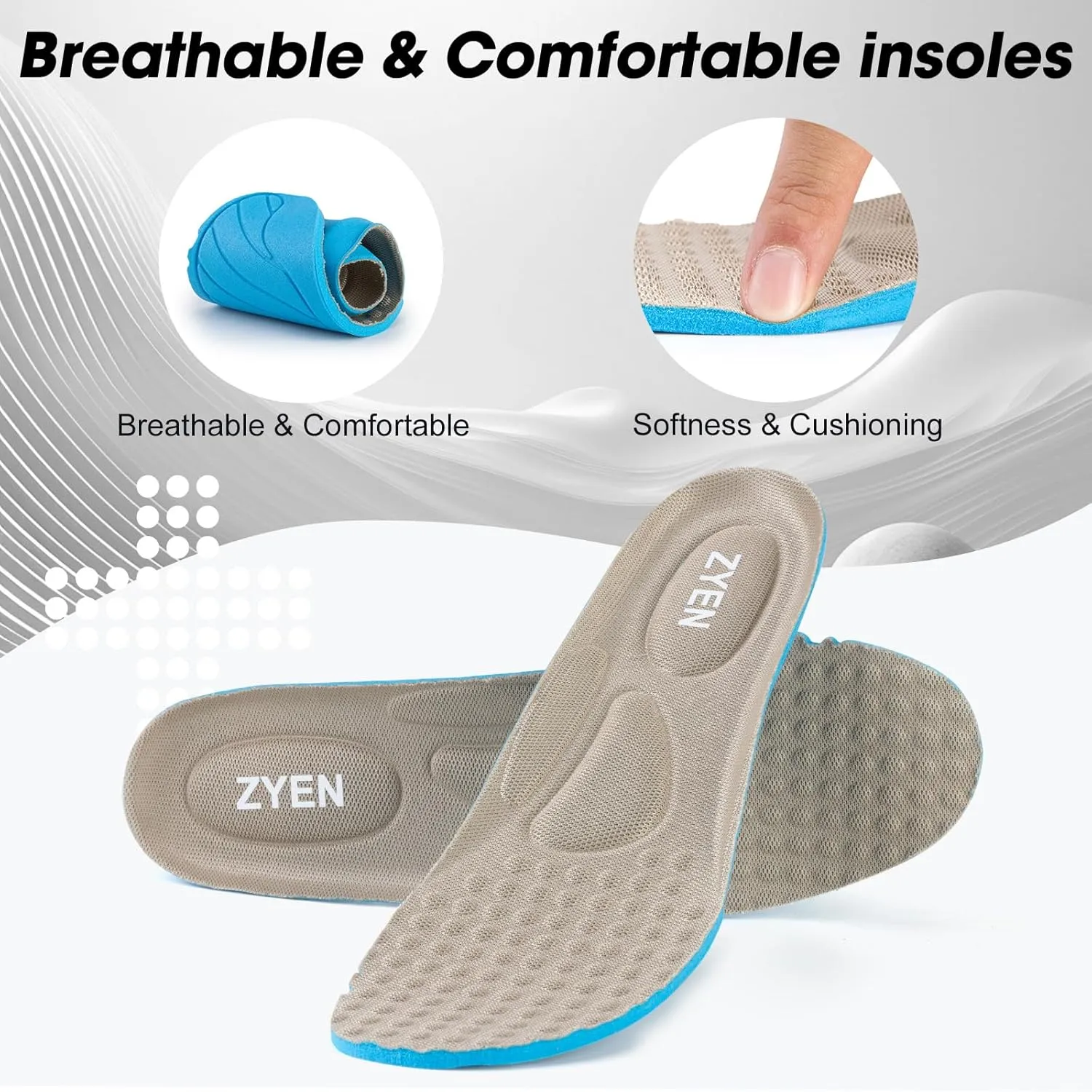 ZYEN Slip On Loafers for Men Arch Support Casual Shoes Comfortable Lightweight Walking Shoes 8802 Size 6-16